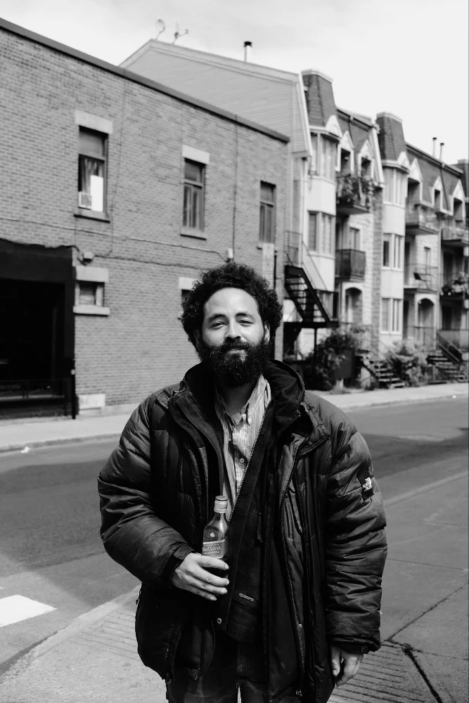 Black and white street portrait